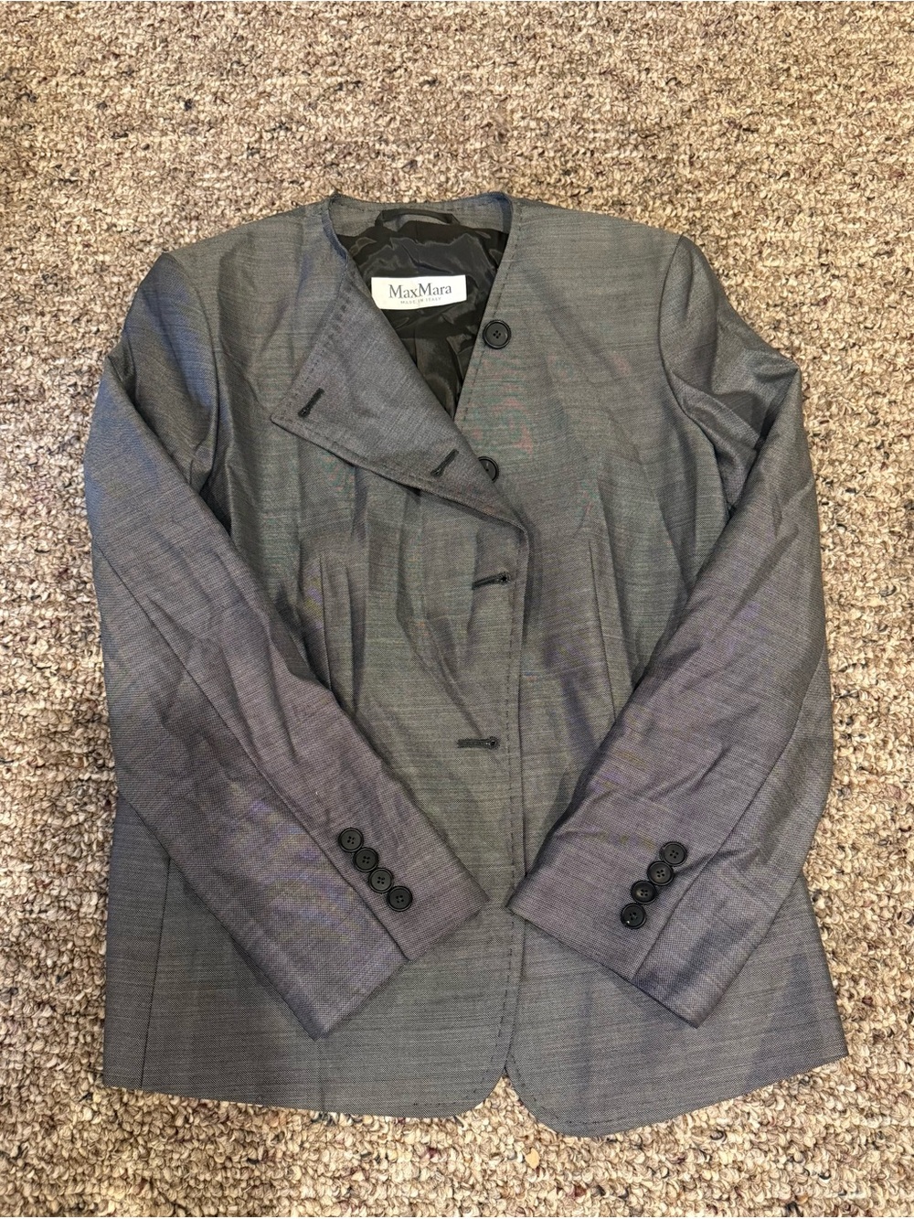 MaxMara Women's Gray Tailored Blazer Jacket